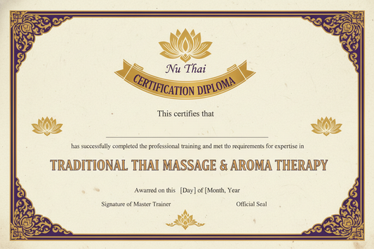 Ausgebildet in Nuad Thai & Aroma Zertifikat